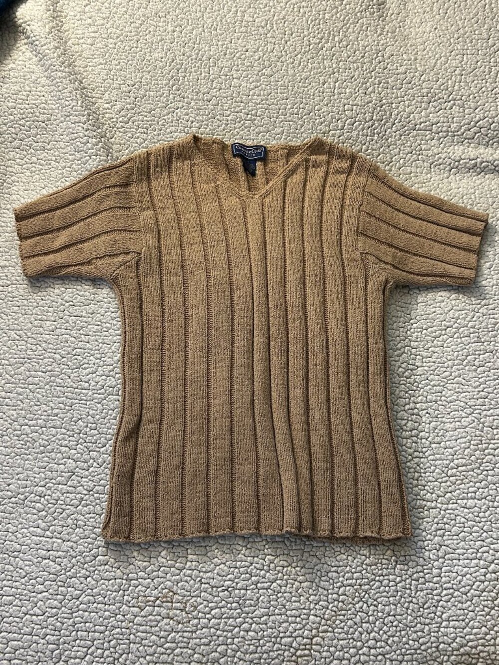Charter Club -- tan short sleeve fall sweater top